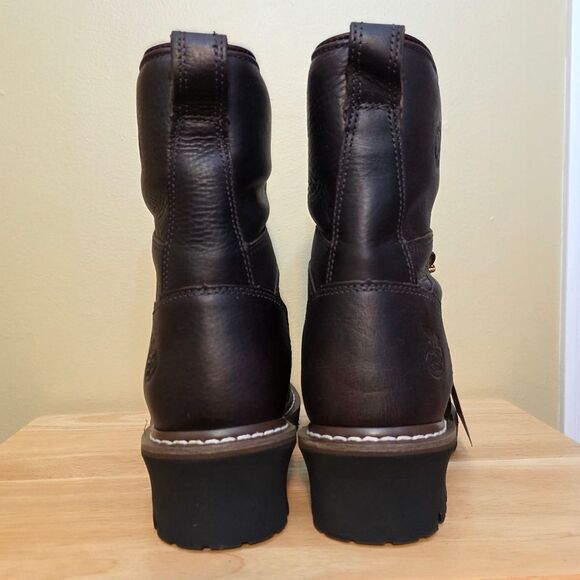 Georgia Steel Toe Waterproof Logger Boots 8" Brown G7313 Men's Size 9 - Picture 5 of 9
